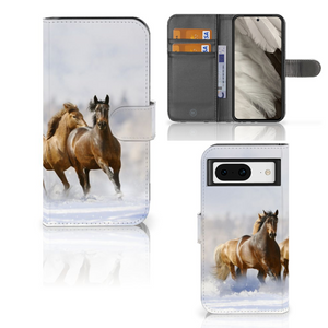 Google Pixel 8 Telefoonhoesje met Pasjes Paarden