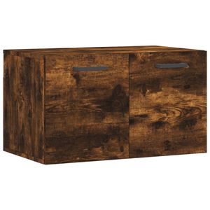 The Living Store Zwevende wandkast - Gerookt eiken - 60 x 36.5 x 35 cm