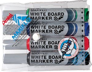 Whiteboardmarker Maxiflo set van 4 kleuren (blauw, rood, groen en zwart)