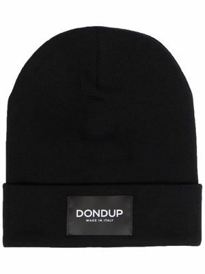 DONDUP bonnet en laine mélangée à logo - Noir