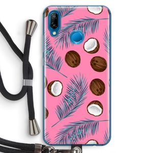 Kokosnoot roze: Huawei P20 Lite Transparant Hoesje met koord