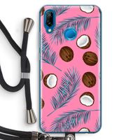 Kokosnoot roze: Huawei P20 Lite Transparant Hoesje met koord