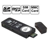 USB universeel Card Reader, ondersteuning voor SD / MMC /SIM / TF kaart (zwart)