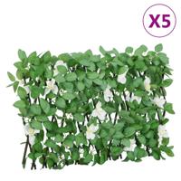 VidaXL Kunstplant klimop op latwerk 5 st uittrekbaar 180x30 cm groen VidaXL Kunstplant klimop op latwerk 5 st uittrekbaar 180x30 cm groen