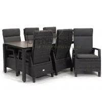 Tuinstoel Prato Forte wicker met GOA HPL 220 cm donker grijs