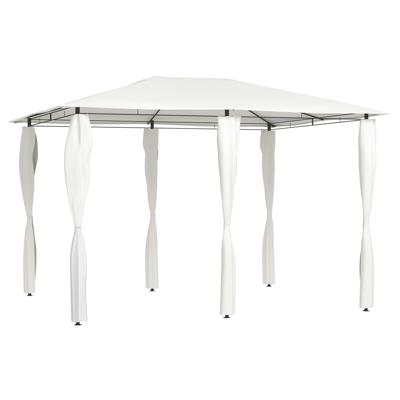 Prieel met paalhoezen 160 g/m² 3x4x2,6 m crèmekleurig
