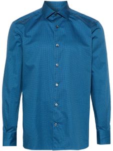 Zegna chemise en coton à imprimé géométrique - Bleu