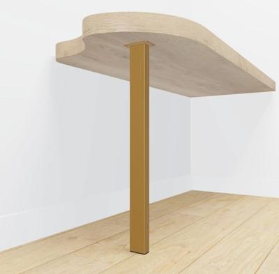 Tafelpoot goud rechthoekig 80x40 mm - per meter