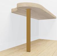 Tafelpoot goud rechthoekig 80x40 mm - per meter