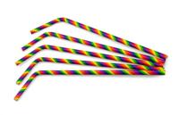 buig drinkrietje papier rainbow ø6mm x 240mm 200 stuks