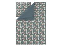 LIVARNO Satijnen dekbedovertrek, 140 x 200 cm (Bloemen/groen)