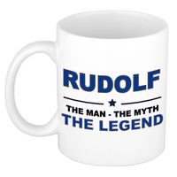 Naam cadeau mok/ beker Rudolf The man, The myth the legend 300 ml - Naam mokken