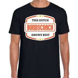 Oranje / Holland supporter bondscoach t-shirt zwart voor heren