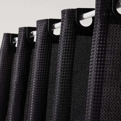 Wafel Douchegordijn - Zwart - Polyester - 180 x 200 cm - 12 Haken - UTILITY - TODAY