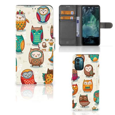 Nokia G11 | G21 | Telefoonhoesje | Met pasjeshouder | Vrolijke Uilen