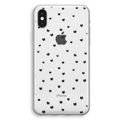 Kleine kattenkopjes: iPhone X Transparant Hoesje