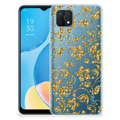OPPO A15 | TPU Case | Gouden Bloemen