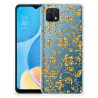 OPPO A15 | TPU Case | Gouden Bloemen