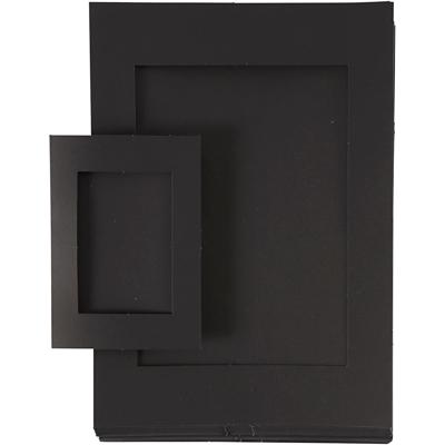 Creativ Company Passepartout lijsten, afm a4+a6, 180 gr, zwart, 2x60 stuk/ 1 doos