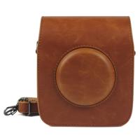 Full Body camera PU lederen draagtas tas met riem voor Fujifilm Instax vierkante SQ20 (bruin)