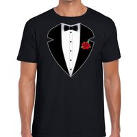 Maffiosi gangster verkleedkleding t-shirt zwart voor heren 2XL  -