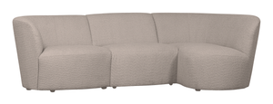 WOOOD 3-zits Loungebank 'Coco' Rechts, Bouclé, kleur Zand