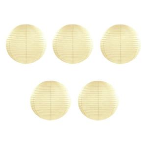 Luxe bol feest lampion - 5x stuks - ivoor wit - dia 50 cm - papier