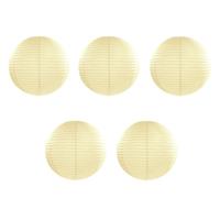 Luxe bol feest lampion - 5x stuks - ivoor wit - dia 50 cm - papier