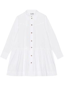 GANNI robe-chemise en coton biologique - Blanc