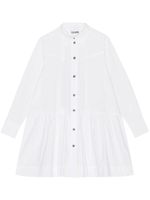 GANNI robe-chemise en coton biologique - Blanc