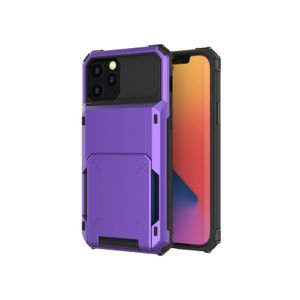 iPhone 13 hoesje - Backcover - Pasjeshouder - Portemonnee - TPU - Paars