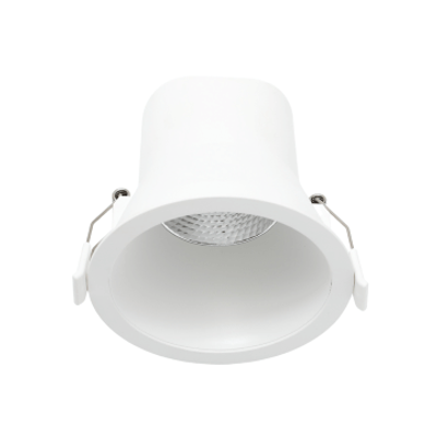 Inbouwspot wit 580 lumen 9W 2700K dimbaar verdiept liggende lichtbron 40° breedstralend 136-190