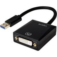 LogiLink UA0232 USB / DVI Adapter [1x USB 3.2 Gen 1 stekker A (USB 3.0) - 1x DVI-bus 24+5-polig] Zwart 10.00 cm - thumbnail