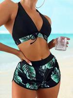 Vacation Leaf Sleeveless Bikini - thumbnail