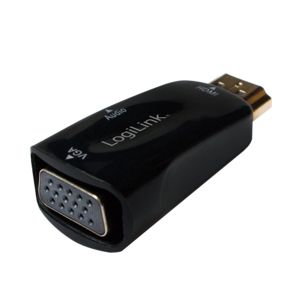 LogiLink CV0107 Adapter [1x HDMI-stekker - 1x VGA-bus] Zwart