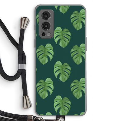 Monstera leaves: OnePlus Nord 2 5G Transparant Hoesje met koord