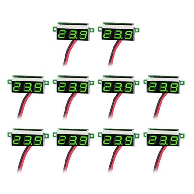 10 stuks 0 36 inch 2 draden digitale Voltage Meter licht kleurendisplay maatregel Voltage: DC 2.5-30V(Green)