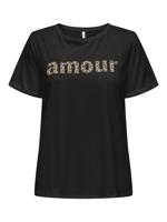 Only Onlline Life S/s O-neck Print Top Cs Jrs T-shirt Korte Mouw Black Amour (leo)