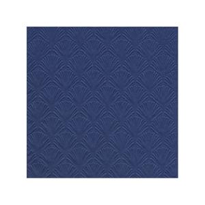 Servet Luxe - 32x - 3-laags - met schub patroon - blauw - 33 x 33 cm