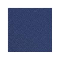 Servet Luxe - 32x - 3-laags - met schub patroon - blauw - 33 x 33 cm