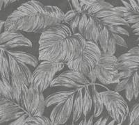 AS Creation Casual Living - Antraciet - Bladeren - 393404