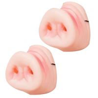 Nep varkensneus - 2x - roze - pvc - voor volwassenen - Carnaval verkleed accessoires