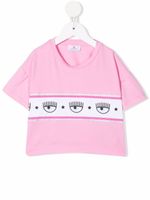 Chiara Ferragni Kids t-shirt à bande logo - Rose - thumbnail