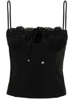 Blumarine haut-corset en dentelle fleurie - Noir