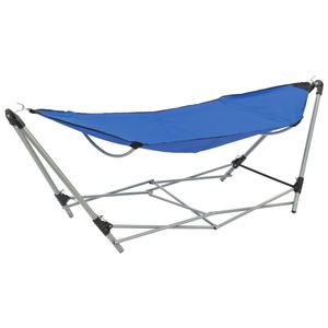 VidaXL Hangmat met inklapbare standaard blauw
