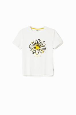 T-shirt illustratie madeliefje - WHITE - XL