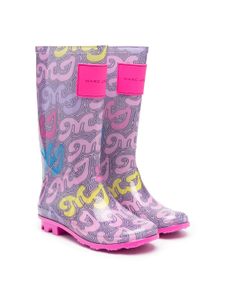 Marc Jacobs Kids bottines de pluie à patch logo - Rose