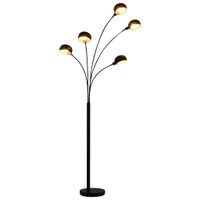 Lamp staand 5xE14 200 cm zwart en goud