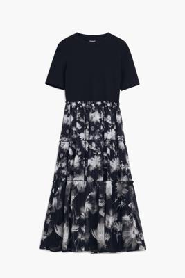 Gecombineerde midi-jurk - BLACK - XL