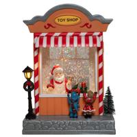 Anna's Collection Snowglobe speelgoedwinkel - met sneeuwpop - 22 cm - sneeuwbol?lantaarn